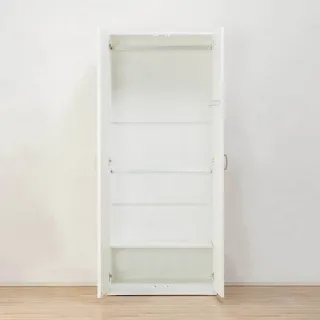 【NITORI 宜得利家居】◎附鏡衣櫥 PORTE-T 80MW WH(衣櫥 衣櫃 附鏡面 PORTE-T) 