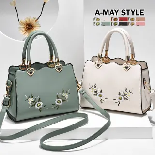 【Amay Style 艾美時尚】現貨 女包 側背包 典雅浪漫刺繡肩背托特包(6色)