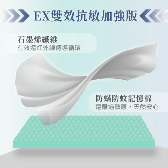 【LooCa】石墨烯EX防蹣5cm記憶床墊-單人3尺(贈石墨烯枕套x1)