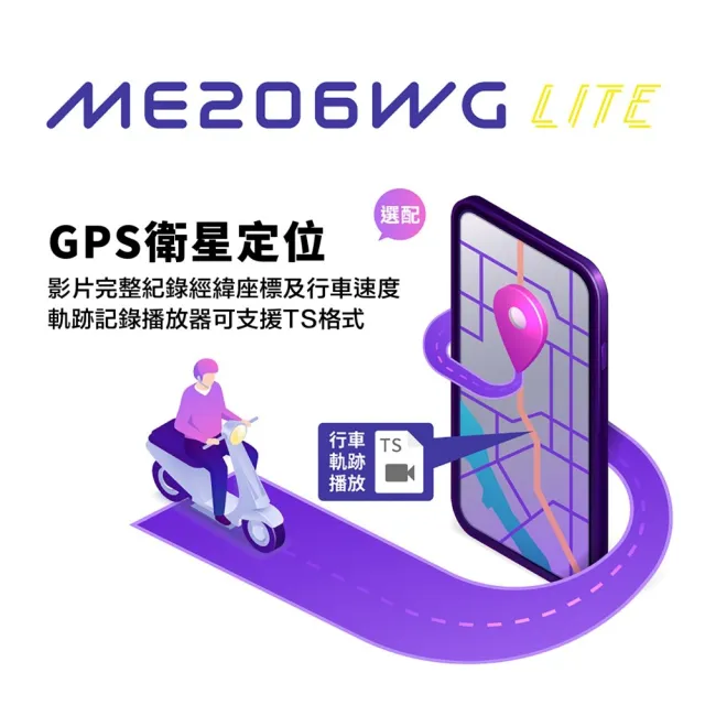 【Polaroid 寶麗萊】Pernis 鉑尼斯 ME206WG LiTE 迷你鷹 TS碼流 輕裝改版 機車行車紀錄器(附贈32G記憶卡)