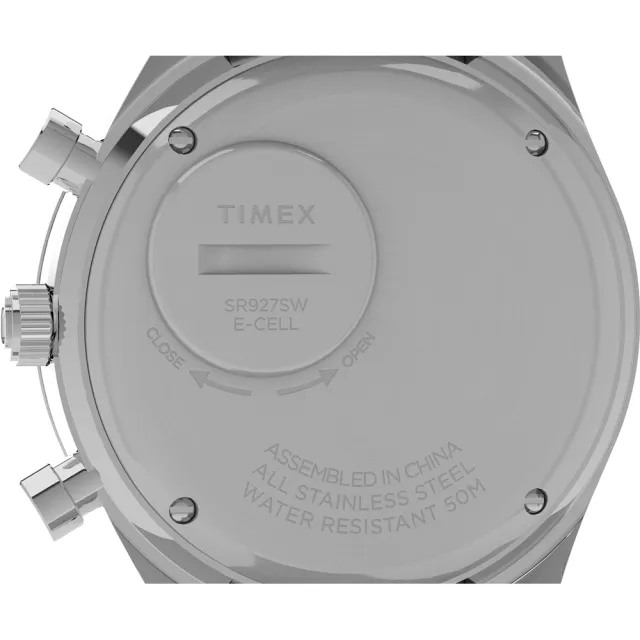 【TIMEX】天美時  Q Timex復刻系列 三眼計時手錶 黑/銀 TXTW2V42600