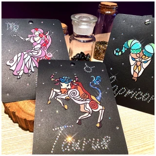 【GFSD 璀璨水鑽精品】12星座明信片-土象星座(魔羯座、金牛座、處女座)