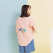【Dailo】大耳阿狗連袖涼感舒適-女短袖上衣 拼接 藍 粉 綠(三色/版型適中)
