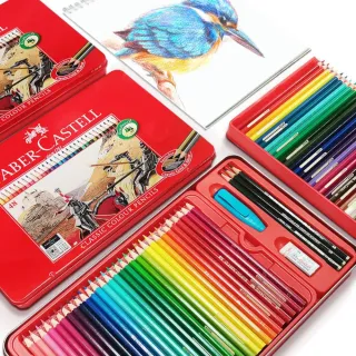【Faber-Castell】水性/油性學生級色鉛筆36色(鐵盒裝)
