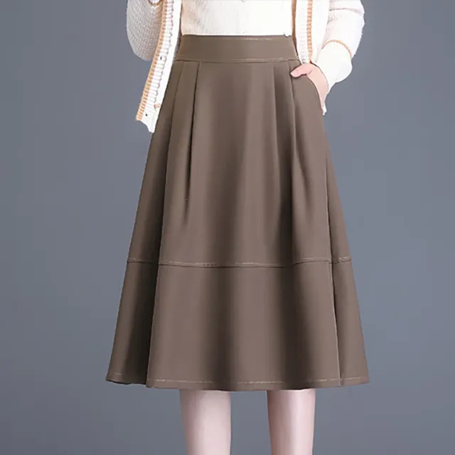 【麗質達人】2855時尚百搭中裙-三色AA(M-4XL)