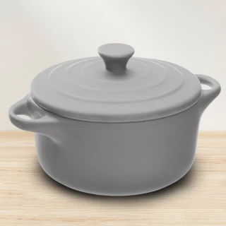 【Premier】附蓋石陶烤杯 岩灰10cm  / 點心烤模