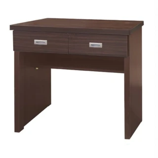【AS雅司設計】卡爾2.7尺兩抽木芯板胡桃色書桌-78.4x39x77cm四色可選