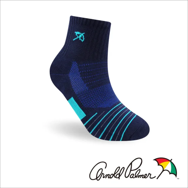 【Arnold Palmer 雨傘】8雙組彩條導流厚底運動襪(運動襪/男襪/厚襪/氣墊襪)