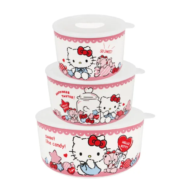 【生活工場】HelloKitty3入保鮮碗(Hello Kitty 三麗鷗 布丁狗 酷企鵝 庫洛米 兒童 正版授權)