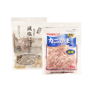 【藤澤】寵物用海味雙饗零食組-沙丁魚乾100g+蟹肉絲140g(寵物零食/小魚乾)