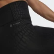 【adidas 愛迪達】Optime Cro 7::8 女 九分緊身褲 運動訓練 鱷魚壓紋 吸濕排汗 亞洲版 黑(HN9441)