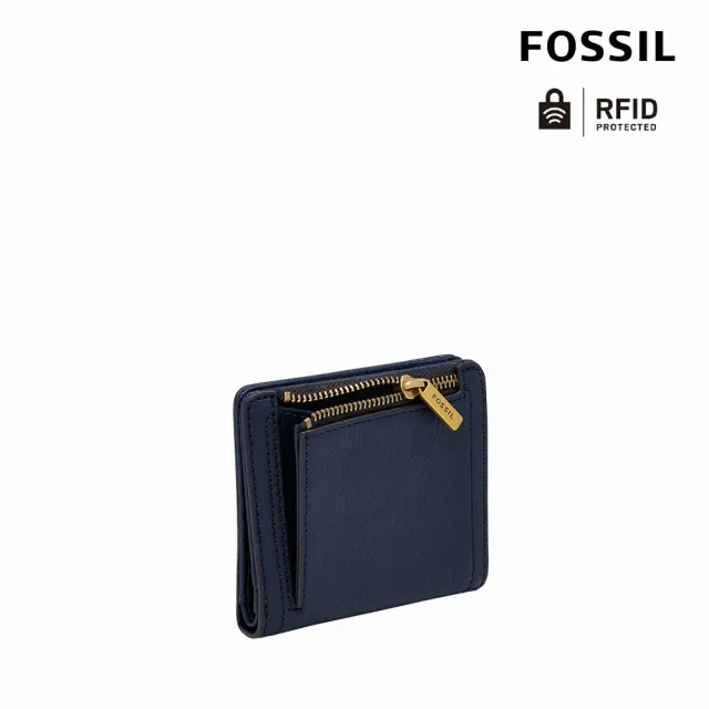 【FOSSIL】Logan 真皮RFID防盜短夾-經典藍 SL7829545 出國必備