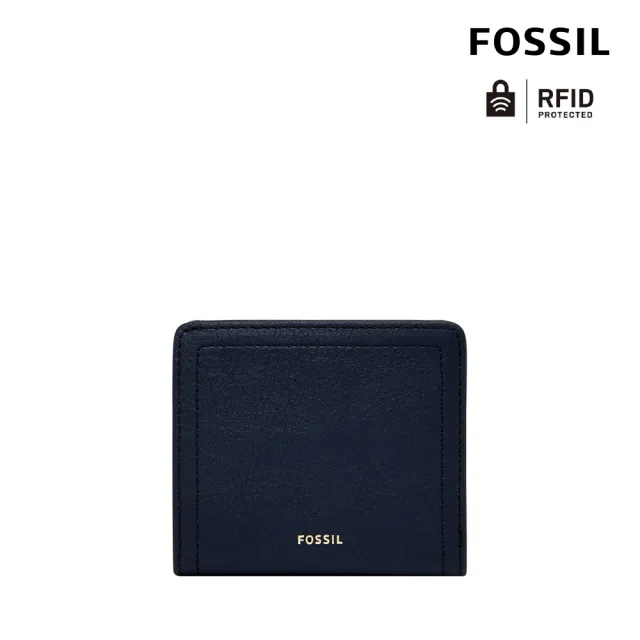 【FOSSIL】Logan 真皮RFID防盜短夾-經典藍 SL7829545 出國必備
