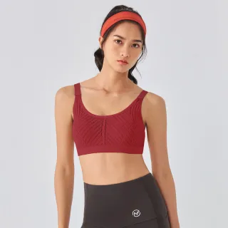 【Mollifix 瑪莉菲絲】A++活力自在簡約可調肩帶舒適BRA、瑜珈服、無鋼圈、運動內衣(紅)