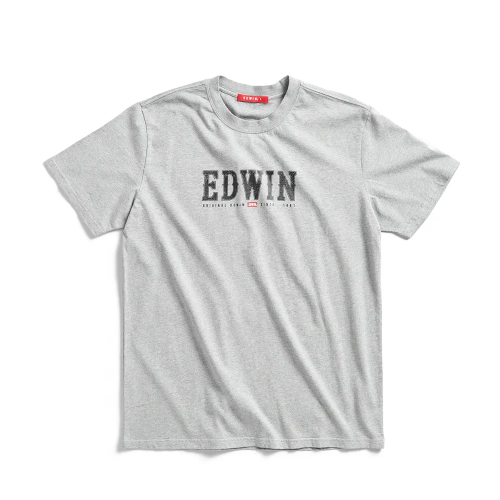 【EDWIN】男裝 網路獨家↘復古EDWIN經典短袖T恤(麻灰色)