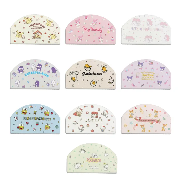 【收納王妃】Sanrio 三麗鷗 亂版系列 硬式珪藻土 吸水 半圓地墊 防潮(尺寸:60x35x0.9cm)