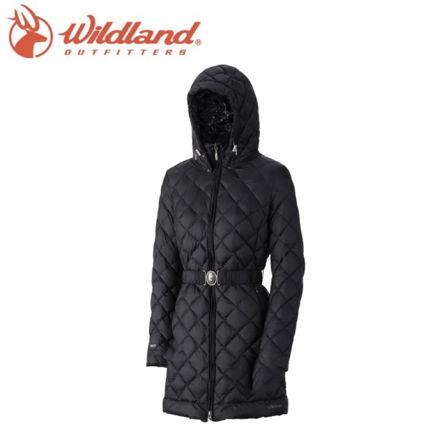 Wildland 荒野 女 輕量四層700FP中長羽絨衣《黑》0A32101/連帽外套/羽絨外套/保暖外套/(悠遊山水)