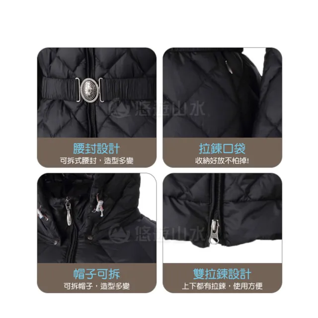 【Wildland 荒野】女 輕量四層700FP中長羽絨衣《黑》0A32101/連帽外套/羽絨外套/保暖外套/(悠遊山水)