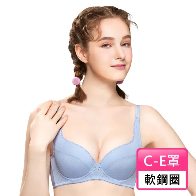 Swear 思薇爾 青春日記系列C-E罩軟鋼圈素面包覆女內衣(粉蝶藍)