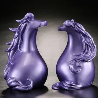 【Gallery Chuan 筌美術】天生一對-紫 Ideal(十二生肖 馬  送禮 藝品 藝術禮品)