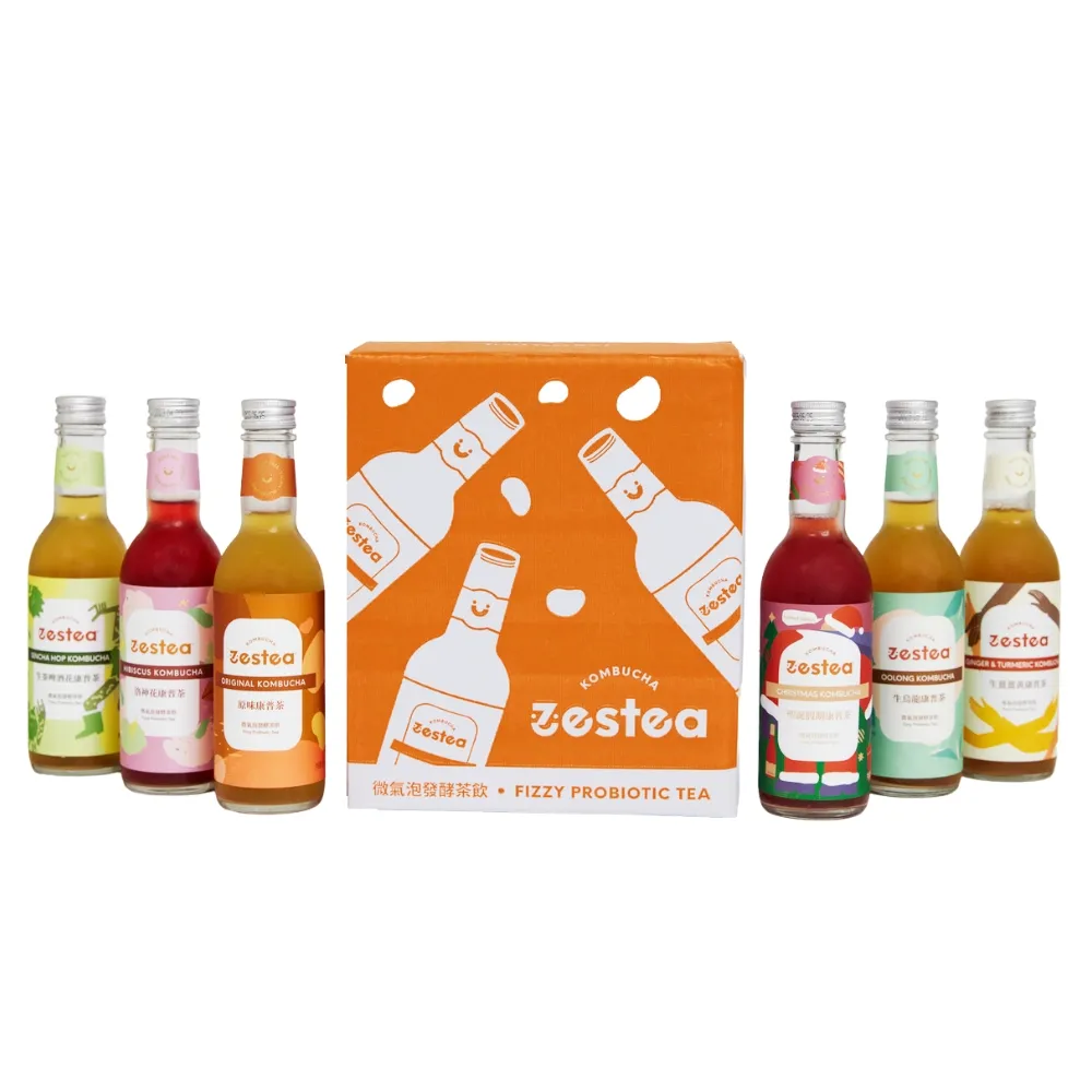 【Zestea Kombucha】康普茶6瓶禮盒裝 300ML*6瓶(無添加、富含益生菌)