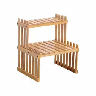 【JIAGO】雙層木質桌上置物架(小號) 