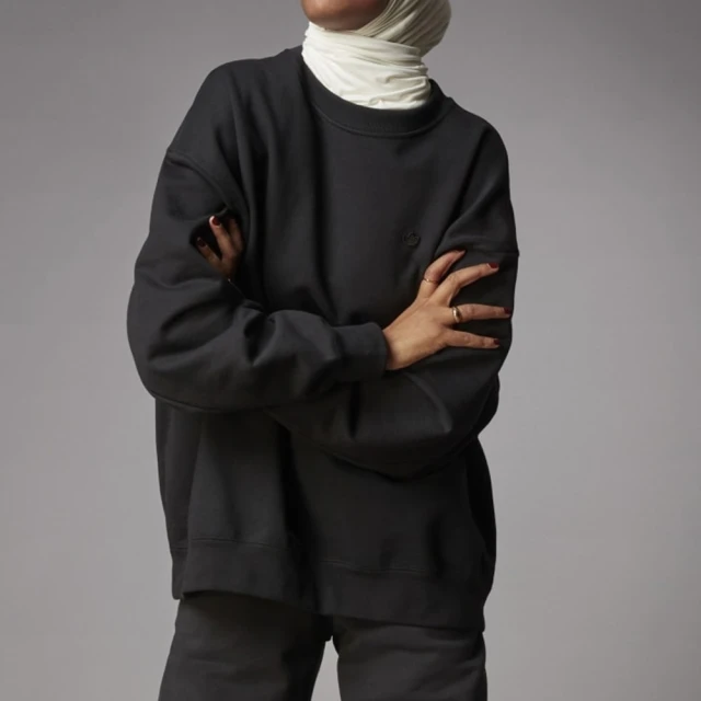 【adidas 愛迪達】Sweatshirt 女 長袖上衣 極簡 現代 休閒 保暖 Oversize 國際版 黑(H11393)