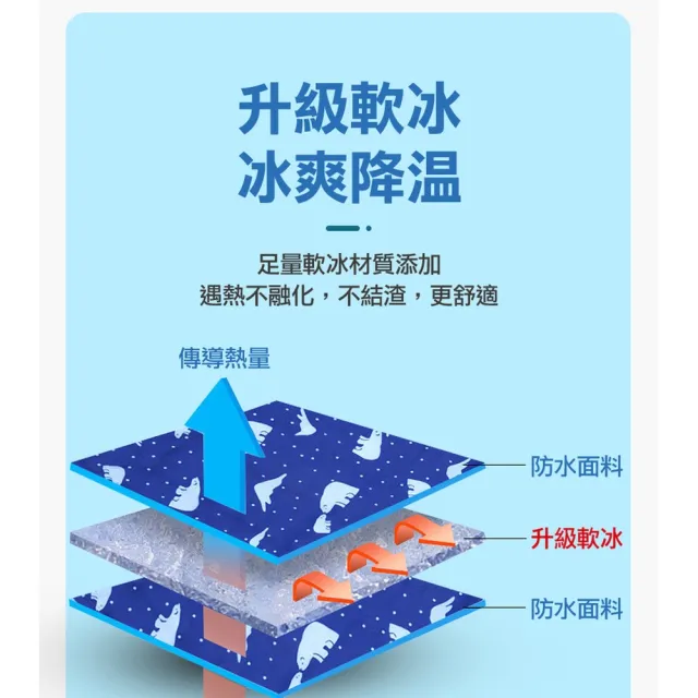 【ROYAL LIFE】多功能降溫軟冰冷凝涼墊(水涼墊/寵物冰涼墊/冷凝水晶墊/床墊/降溫墊 中款)