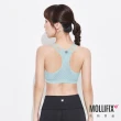 【Mollifix 瑪莉菲絲】A++活力自在雙肩帶舒適BRA、瑜珈服、無鋼圈、開運內衣(淺藍)