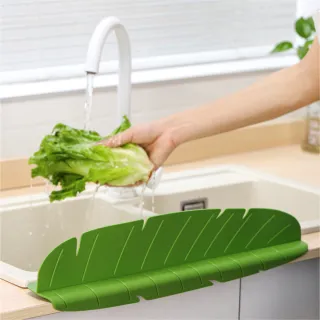 芭蕉葉造型吸盤式擋水板 廚房流理台防濺水隔板(3入)