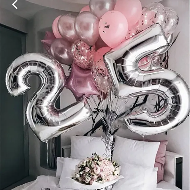 【阿米氣球派對】銀色32吋大數字氣球1個-數字任選(鋁箔氣球 數字氣球)