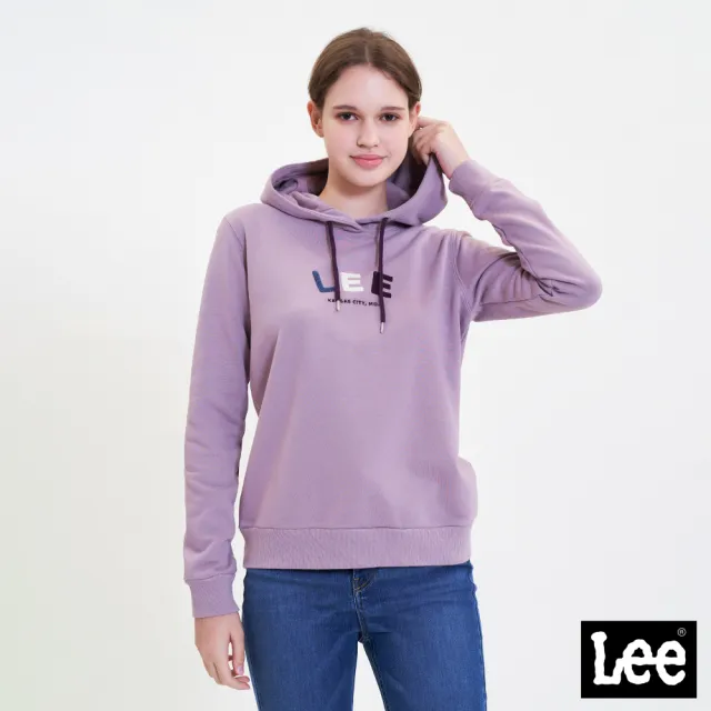 【Lee】女裝 長袖帽T / 多彩LOGO 共2色 標準版型(LL220446726 / LL220446745)