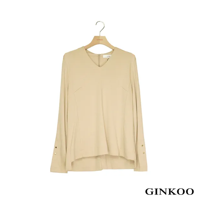 【GINKOO 俊克】前短後長V領修身上衣