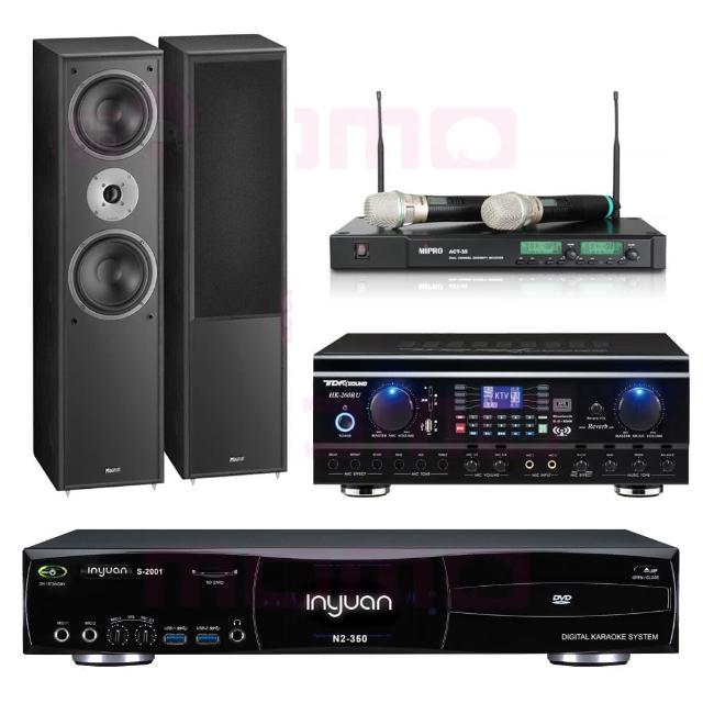 【音圓】S-2001 N2-350+TDF HK-260RU+ACT-35B+Monitor Supreme 802(點歌機4TB+擴大機+無線麥克風+喇叭)