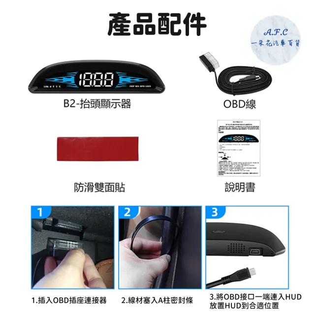 【一朵花汽車百貨】抬頭顯示器 HUD 時速表 B2 OBD2 車速 油耗 電壓 水溫