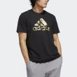 【adidas 愛迪達】M Foil Bos G T 男 短袖上衣 T恤 運動 訓練 休閒 棉質 亞洲版 黑 金(HK9157)