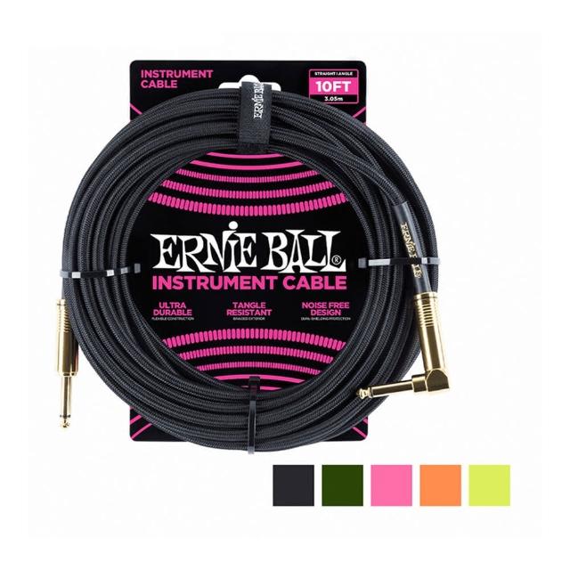 【ERNIE BALL】CABLE BRAIDED SA IL頭 3米 多色款(原廠公司貨 商品保固有保障)