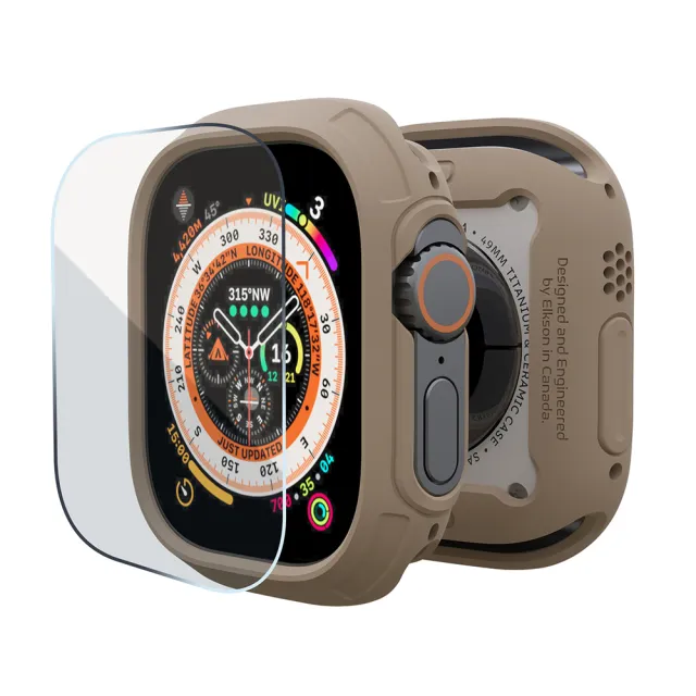 Elkson】Apple Watch Ultra 1/2 49mm Quattro Max 軍規保護殼(內含鋼化