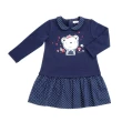 【奇哥官方旗艦】Chic a Bon 親愛夥伴熊熊拼接洋裝-藍(2-5歲)