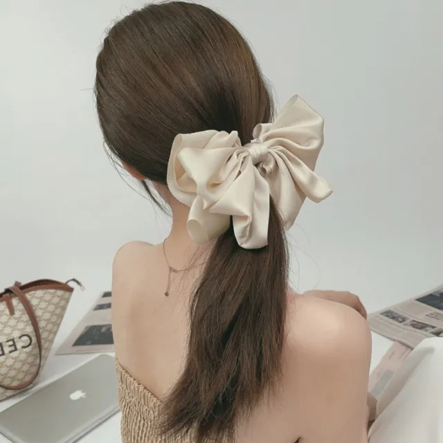 【MISS KOREA】蝴蝶結髮夾/韓國設計多層次氣質緞面大蝴蝶結髮夾(3色任選)