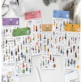 【德德小品集】街拍女孩 裝飾貼紙 手帳貼紙(韓系歐妮 甜酷教主 慵懶女孩 活力女孩)