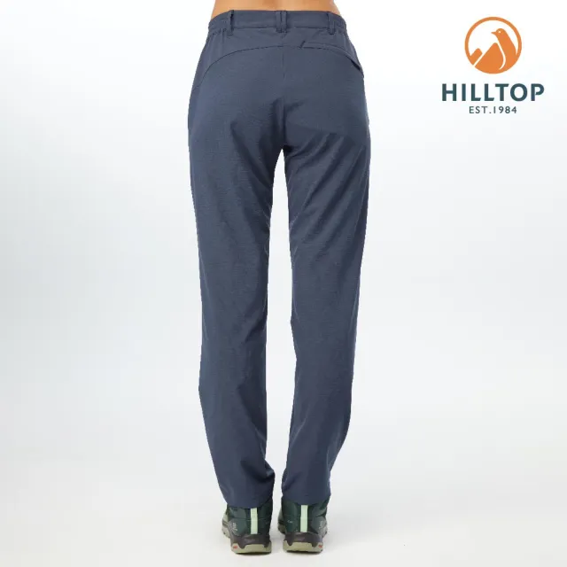 【Hilltop 山頂鳥】Ultra-light Active Zip-off 女款超潑水抗UV拉鍊口袋彈性休閒長褲 PS07XFL7 藍