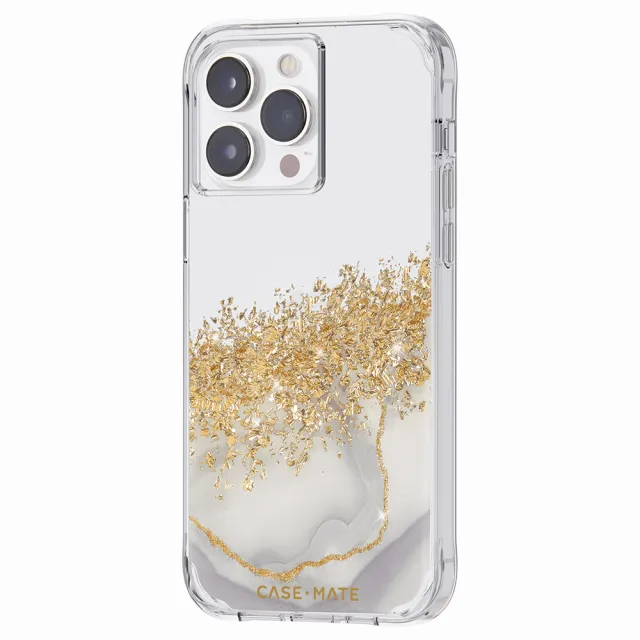 【CASE-MATE】iPhone 14 Pro 6.1吋 Karat Marble 鎏金石紋環保抗菌防摔保護殼