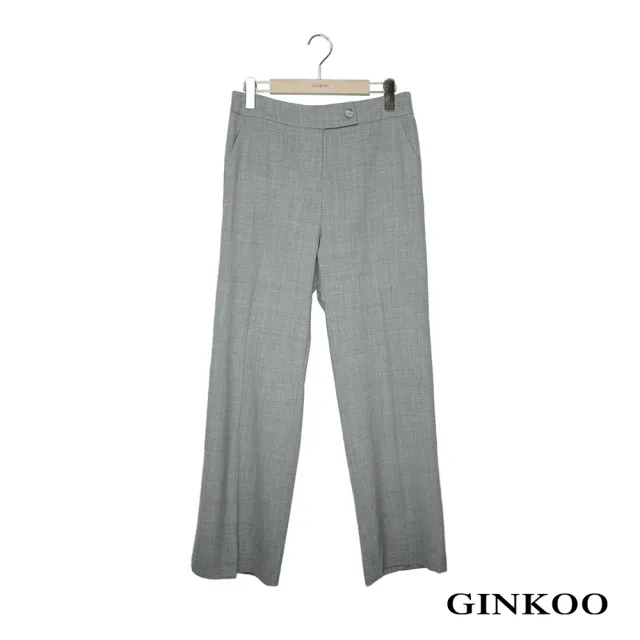 【GINKOO 俊克】羊毛小直筒長褲