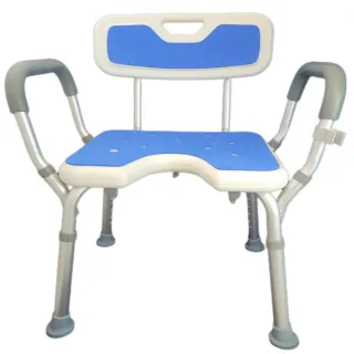 【宸意】6417 有背扶手U型洗澡椅(#新款老人洗澡坐便椅#家用衛生間#殘疾人沐浴坐便器#移動馬桶椅)