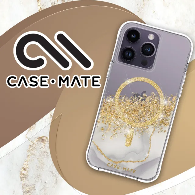 【CASE-MATE】iPhone 14 Pro Max6.7吋Karat Marble 鎏金石紋環保抗菌防摔保護殼MagSafe版