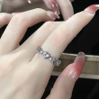 【Umi】韓式愛心粉鑽鋯石輕奢精緻戒指(鑲鑽流行時尚百搭)