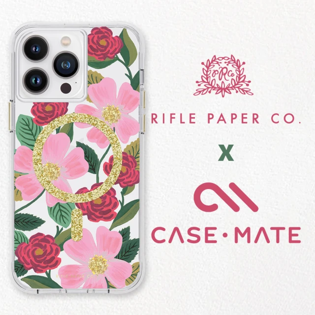 【CASE-MATE】iPhone 14 Pro Max6.7吋Rifle Paper Co. 限量聯名款環保抗菌防摔保護殼MagSafe版-玫瑰花園