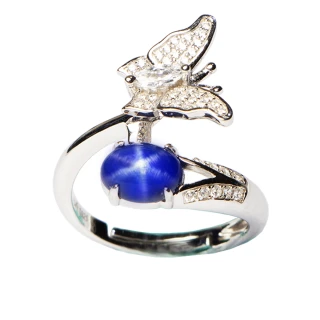 【Hommy Jewelry】夢的飛翔｜藍寶石戒指(法國星鑽 六道星芒)