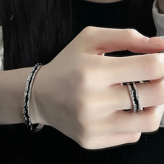【Umi】不規則褶皺法式肌理開口戒指(個性時尚酷炫戒指)